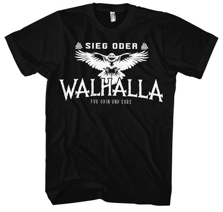Sieg oder Walhalla T-Shirt | Wikinger Germanen Runen Odin Berserker | M2 Asgard