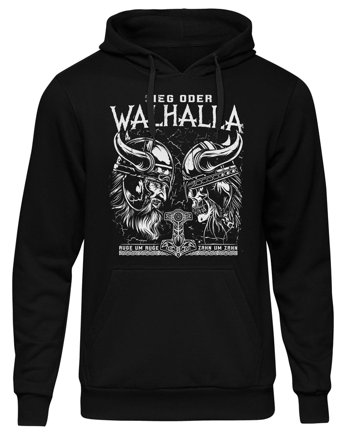 Sieg oder Walhalla Kapuzenpullover | Odin Wikinger Valhalla | M1 Auge