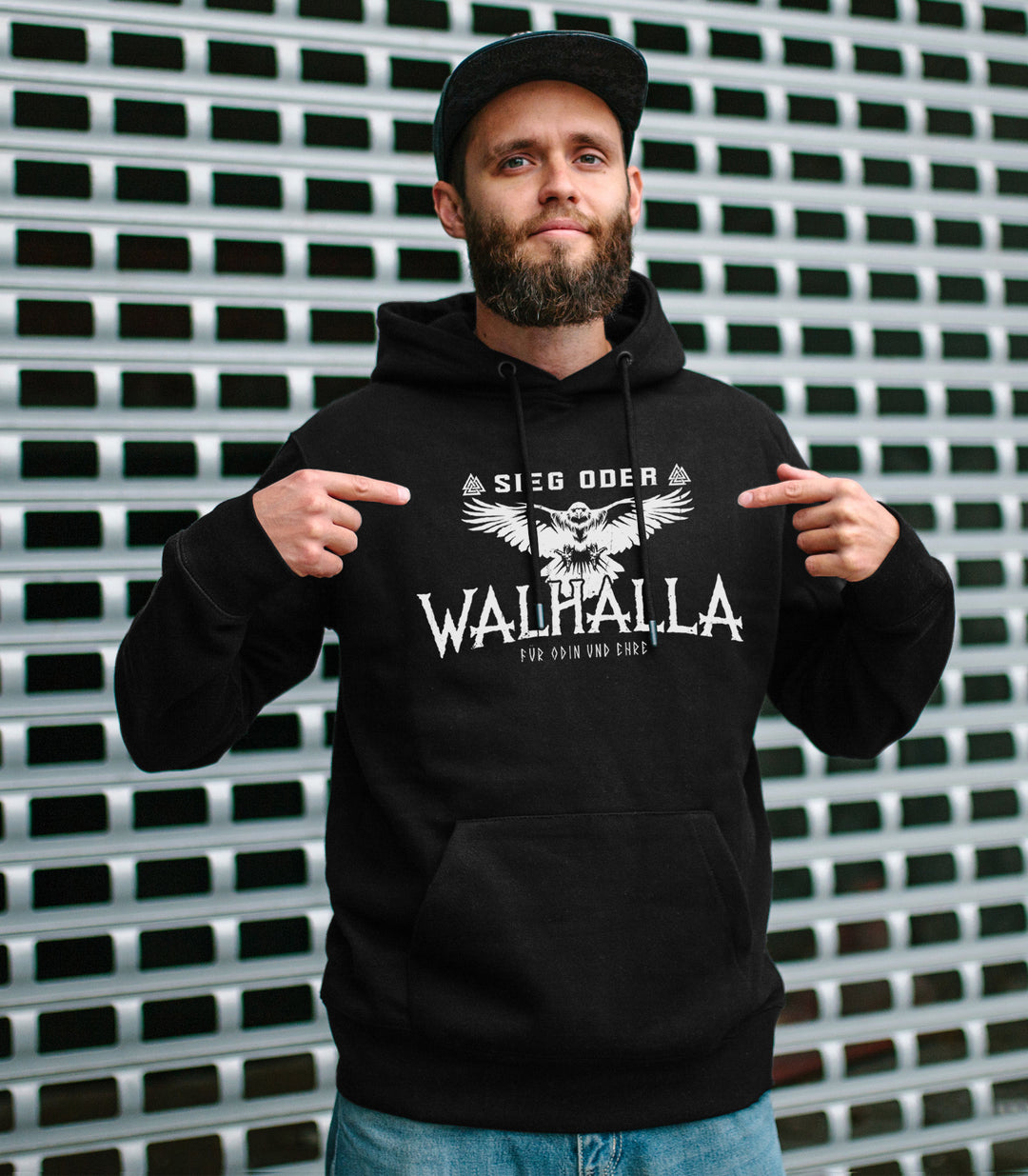 Sieg oder Walhalla Kapuzenpullover | Odin Wikinger Valhalla | M1 Ehre