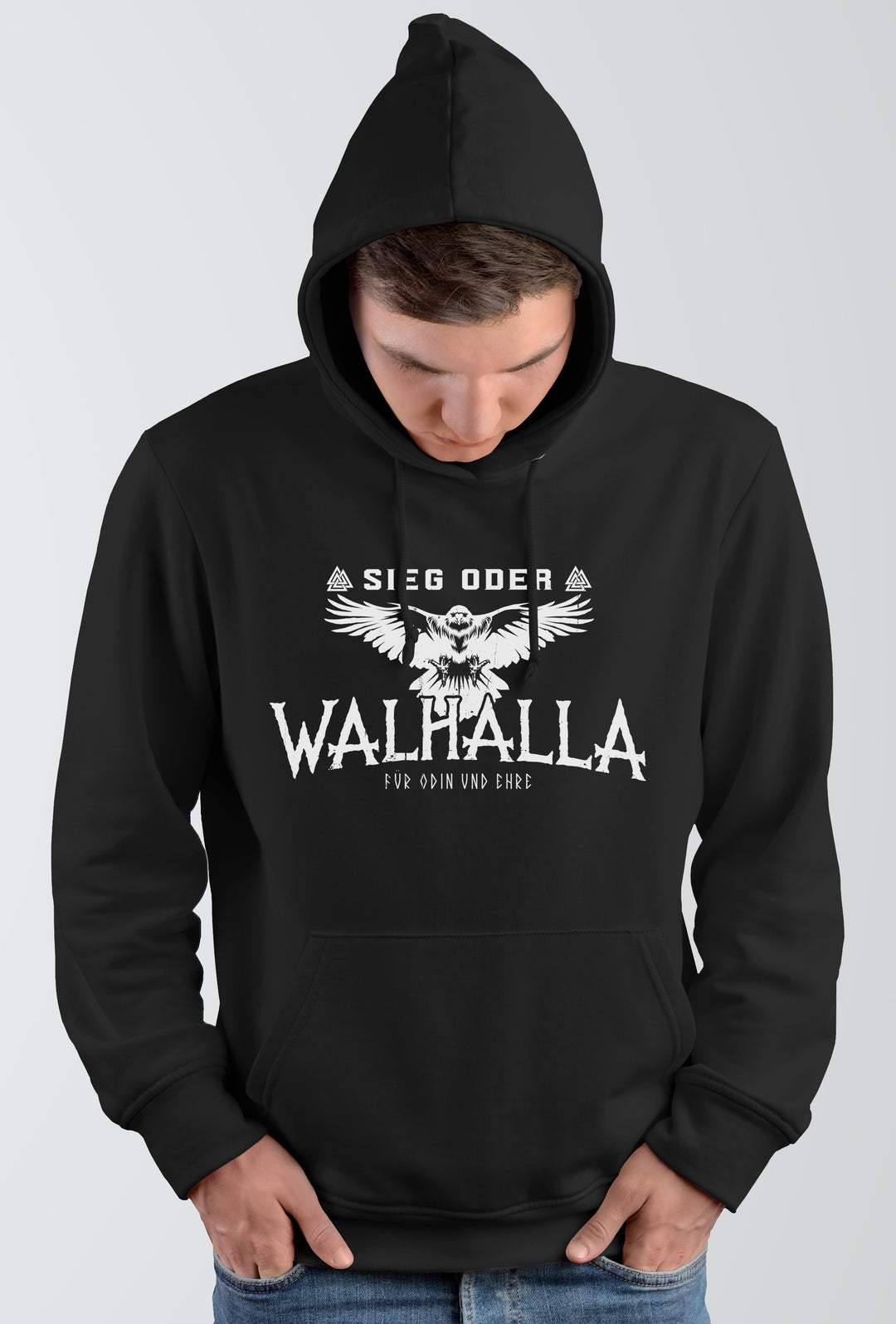 Sieg oder Walhalla Kapuzenpullover | Odin Wikinger Valhalla | M1 Ehre
