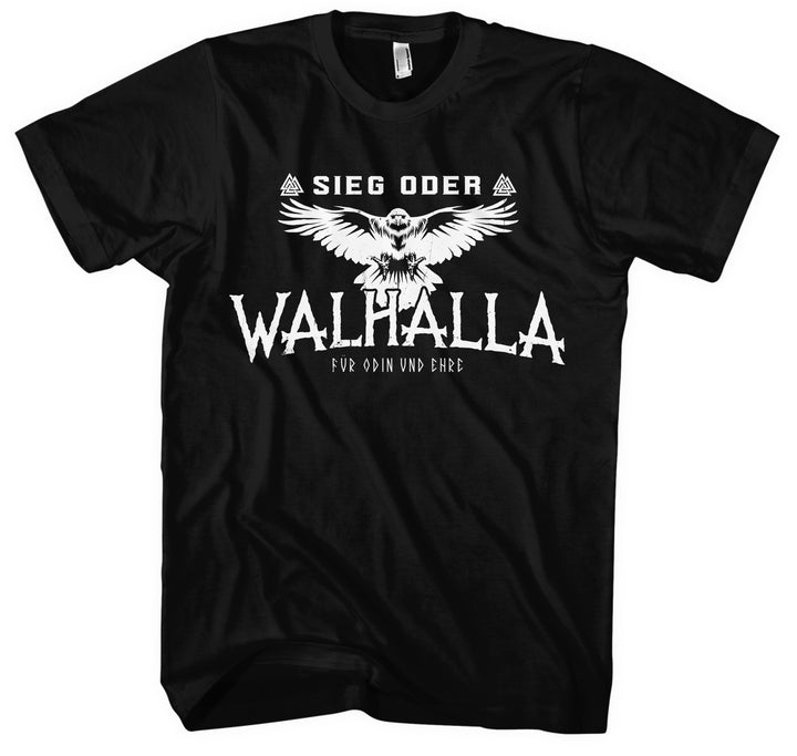 Sieg oder Walhalla T-Shirt | Wikinger Germanen Runen Odin Berserker | M1 Ehre