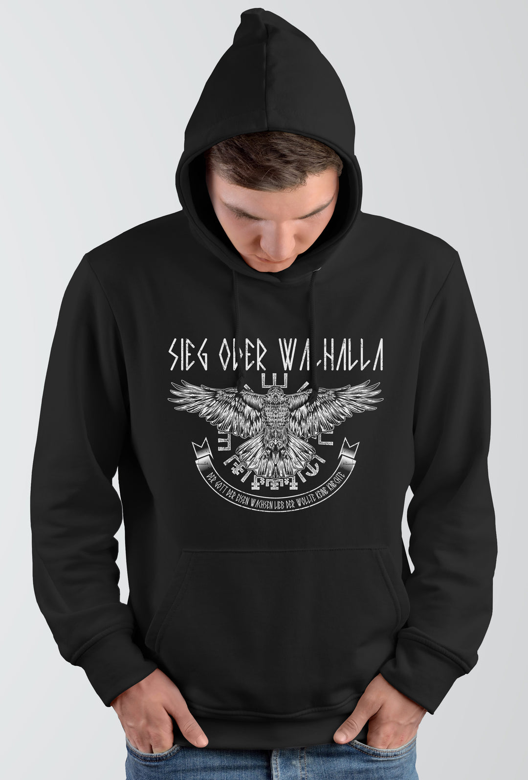 Sieg oder Walhalla Kapuzenpullover | Odin Wikinger Valhalla | M1 Hugin