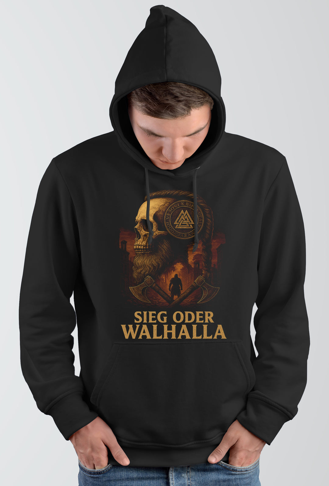 Sieg oder Walhalla Kapuzenpullover | Wikinger Odin Ragnar Valhalla | M10