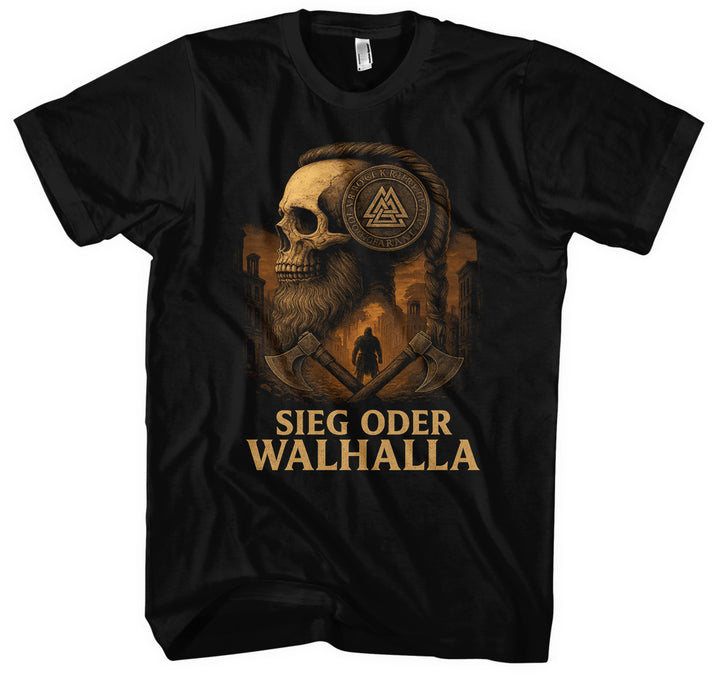 Sieg oder Walhalla T-Shirt | Wikinger Odin Ragnar Valhalla | M10