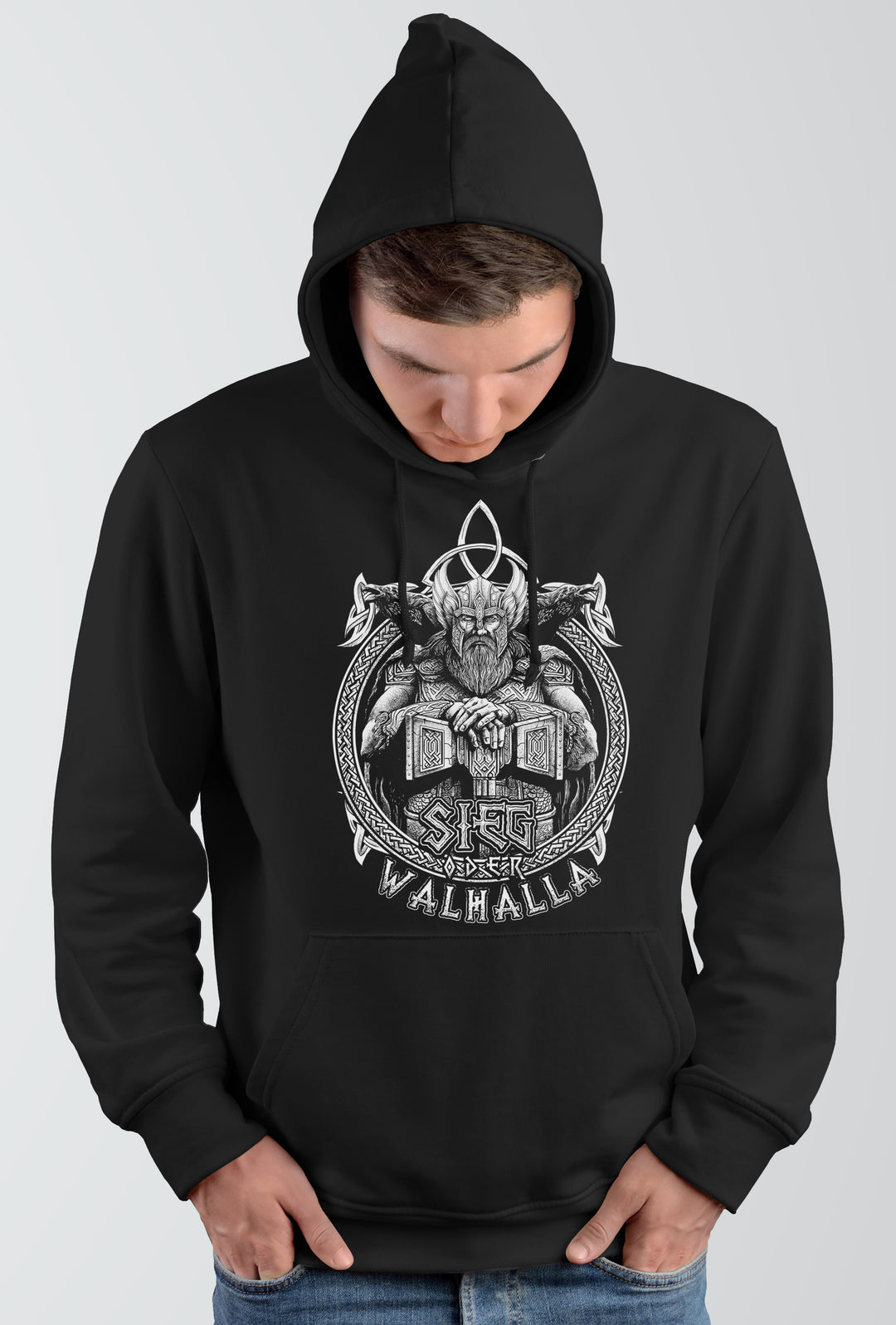 Sieg oder Walhalla Kapuzenpullover | Thor Wikinger Valhalla | M1 Odin