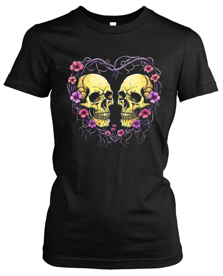 Skull Heart Damen T-Shirt | Gothic Tattoo Herz | M2
