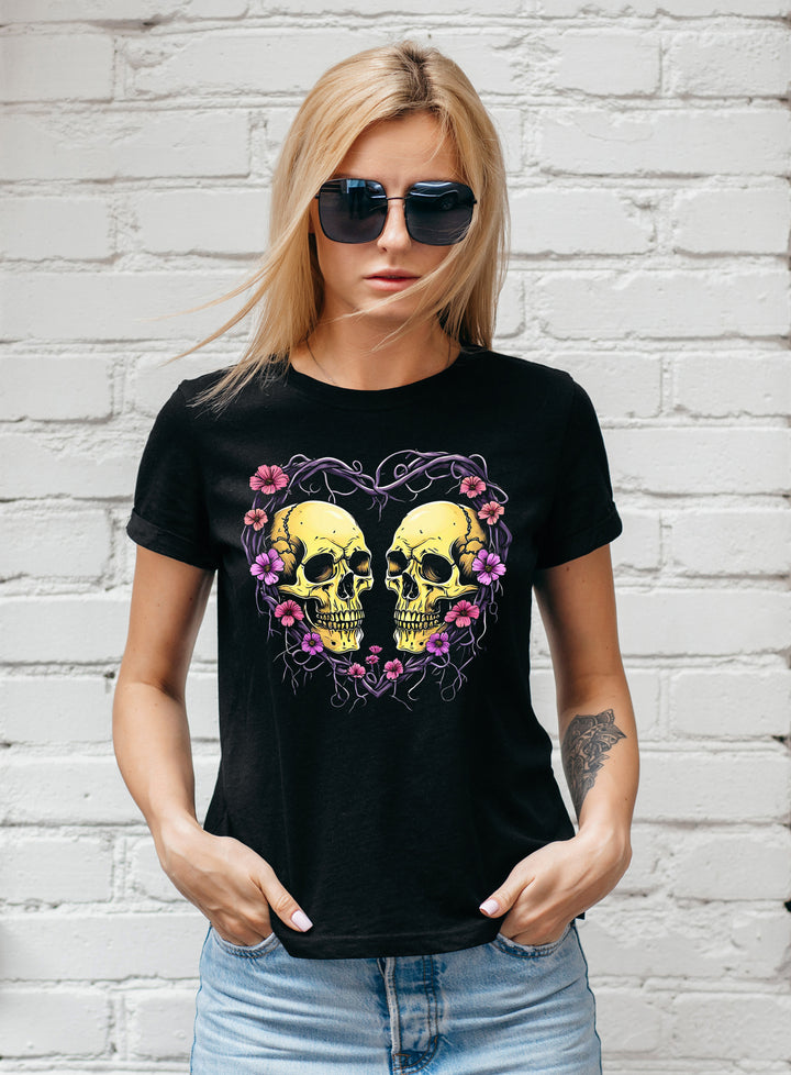 Skull Heart Damen T-Shirt | Gothic Tattoo Herz | M2