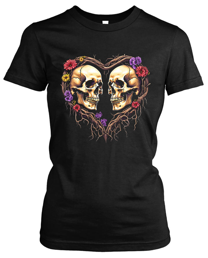 Skull Heart Damen T-Shirt | Gothic Tattoo Herz | M3