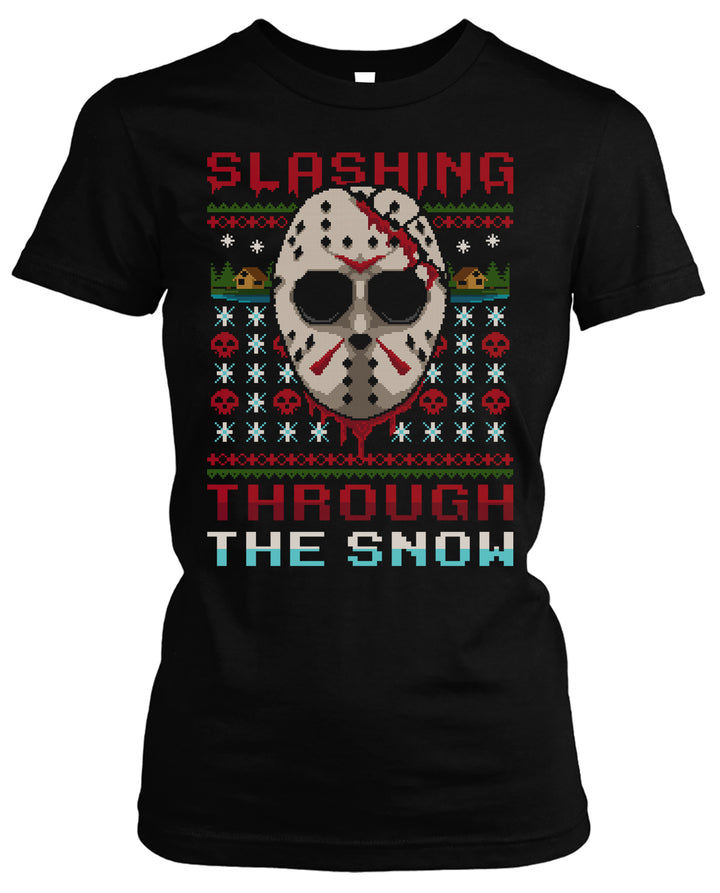 Slashing Through the Snow Damen T-Shirt | Weihnachten Xmas Horror