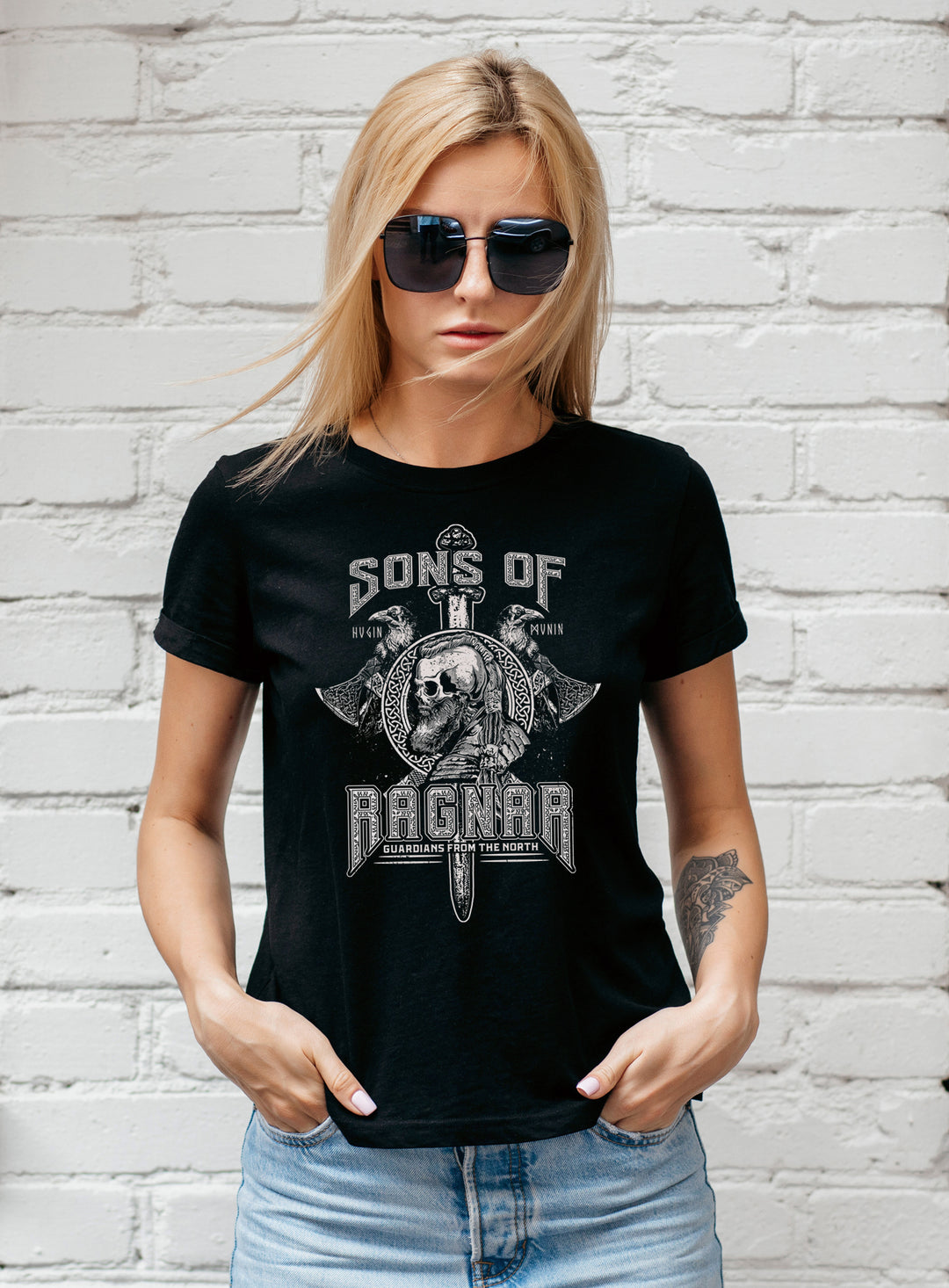 Sons of Ragnar Guardians Damen T-Shirt | Wikinger Odin Vikings Walhalla
