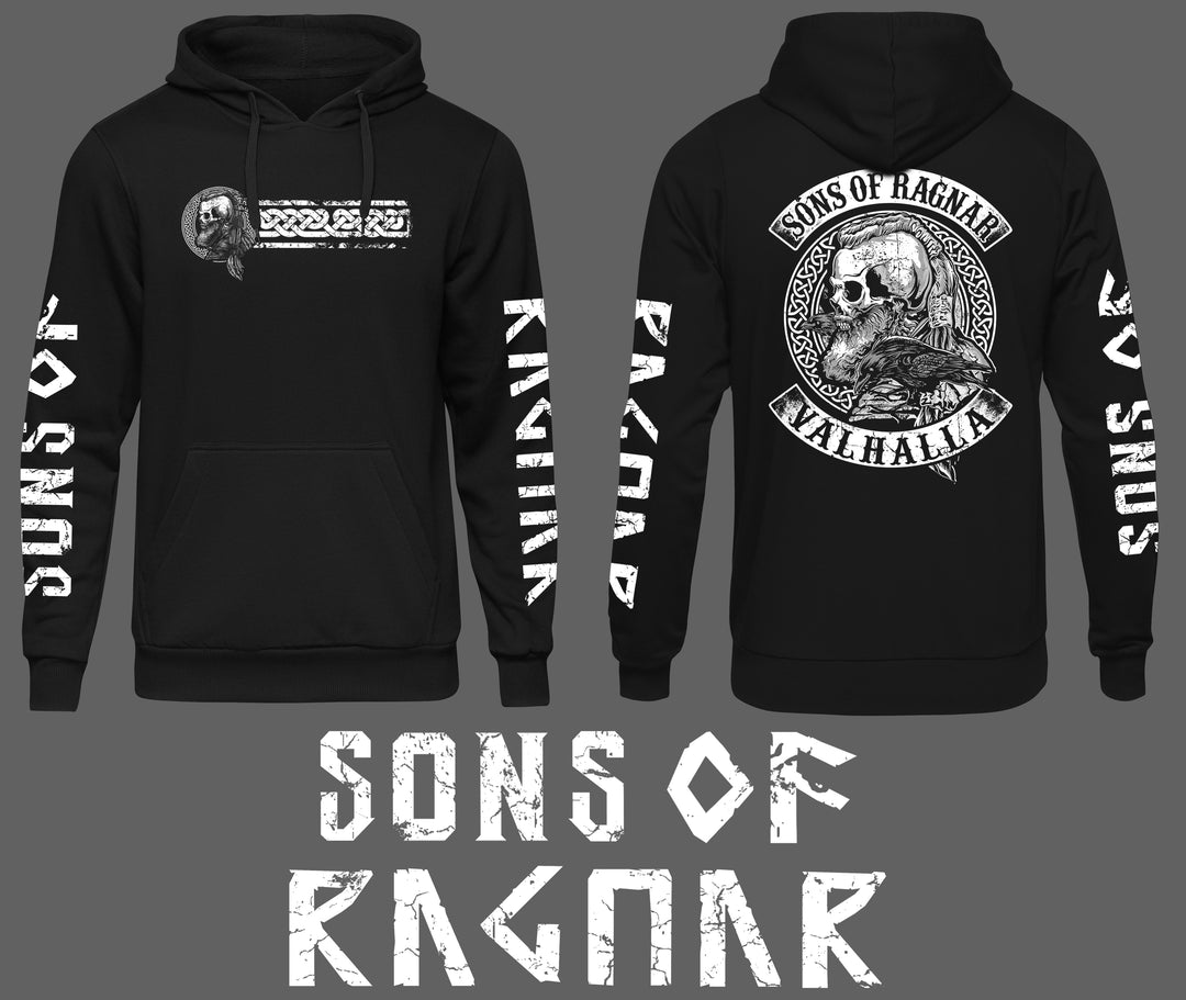 Sons of Ragnar Valhalla Kapuzenpullover | Wikinger Odin Vikings Walhalla | M20 Ärmeldruck