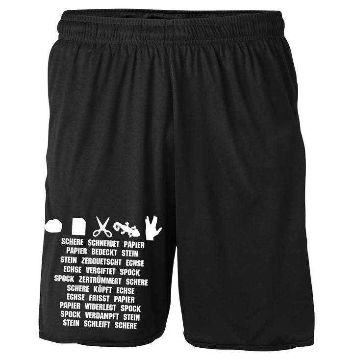 Stein Papier Schere Echse Spock Shorts | Sheldon Style für Nerds & Gamer