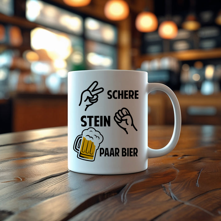 Stein Schere paar Bier Tasse | Kaffeetasse Humor Kaffeebecher Geschenkidee