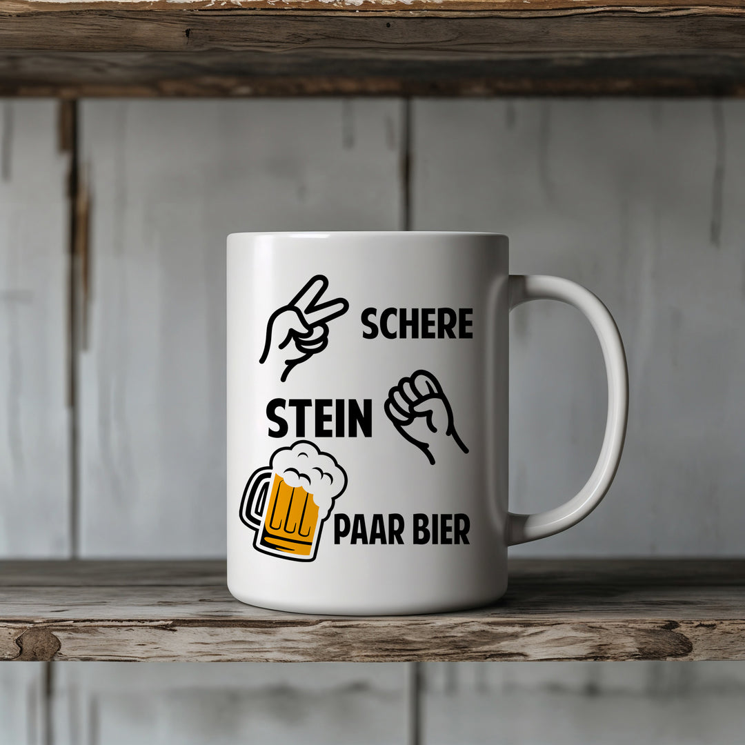 Stein Schere paar Bier Tasse | Kaffeetasse Humor Kaffeebecher Geschenkidee