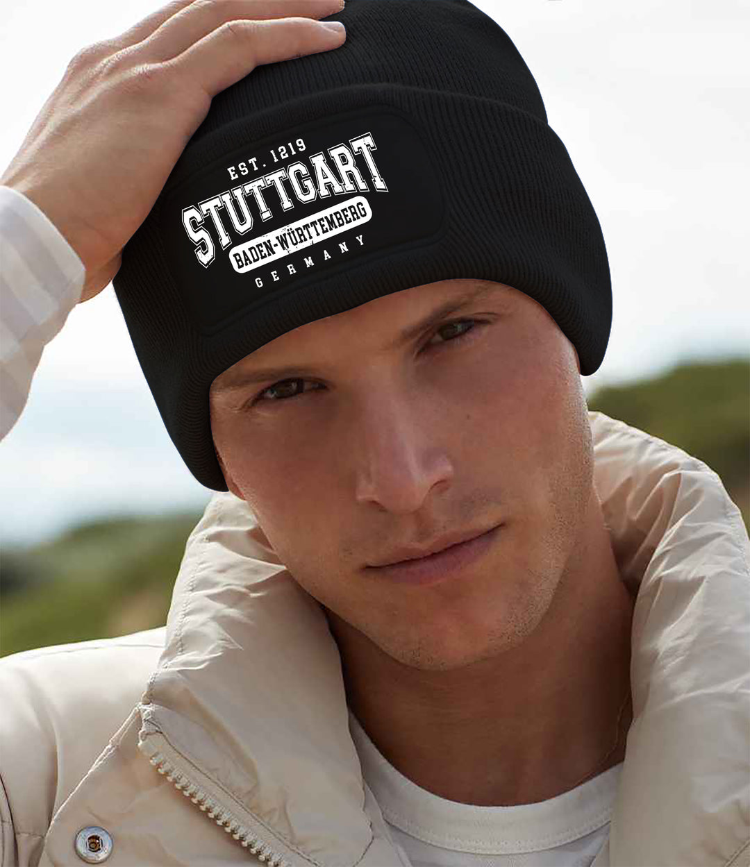 College City Stuttgart Mütze | Schwaben Wintermütze | Patch Beanie