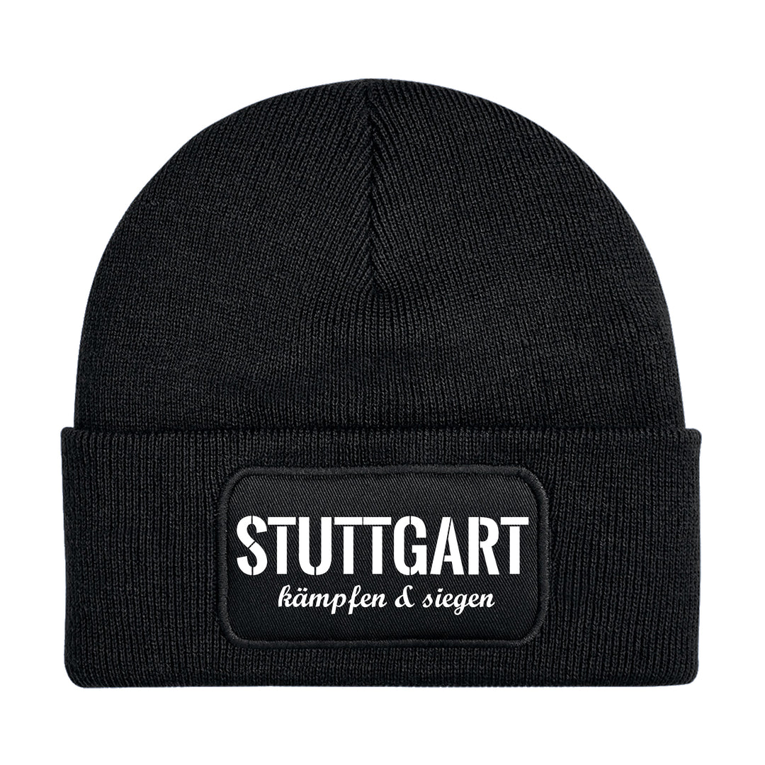 Stuttgart Kämpfen & Siegen Mütze | Fußball Wintermütze | Patch Beanie M3