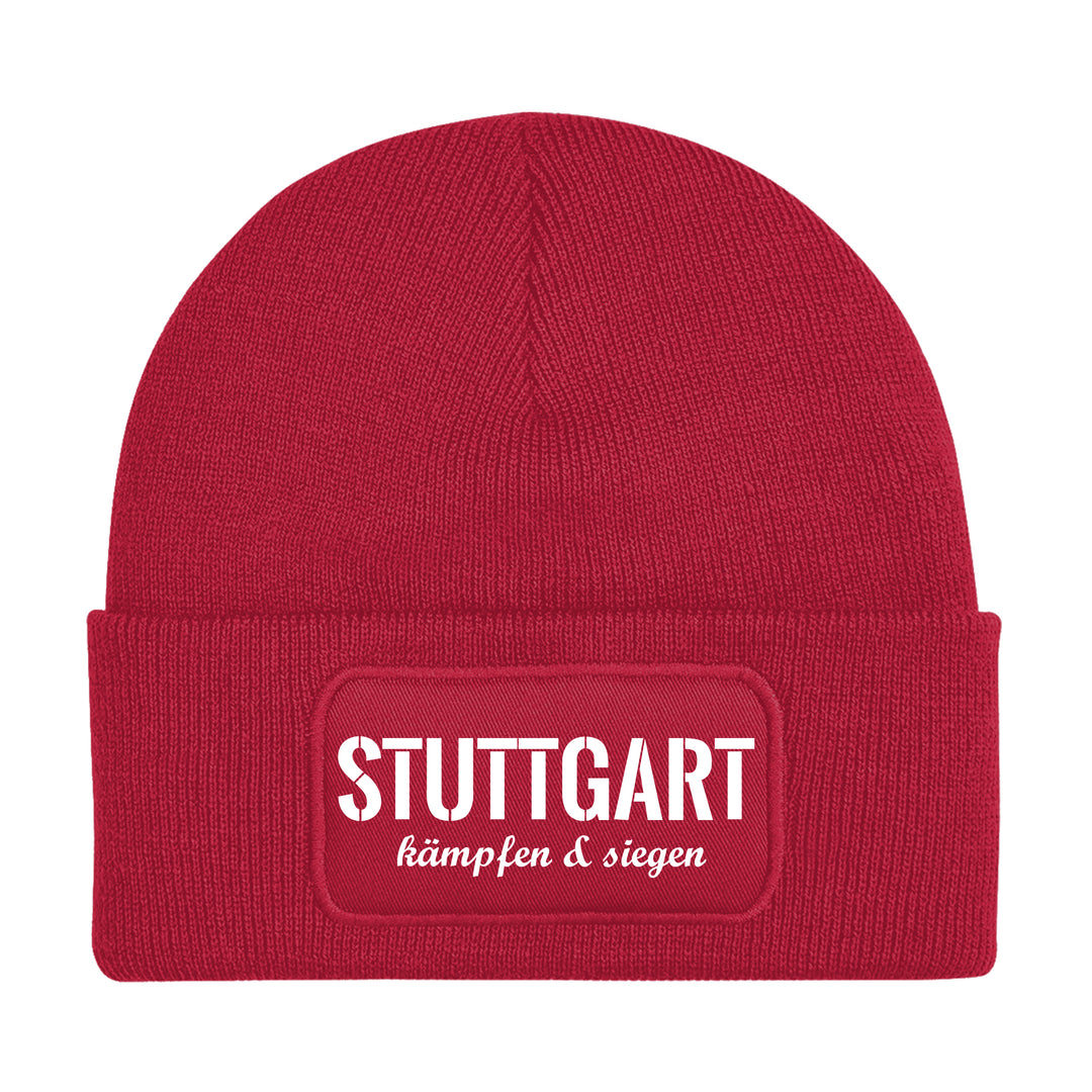 Stuttgart Kämpfen & Siegen Mütze | Fußball Wintermütze | Patch Beanie M3