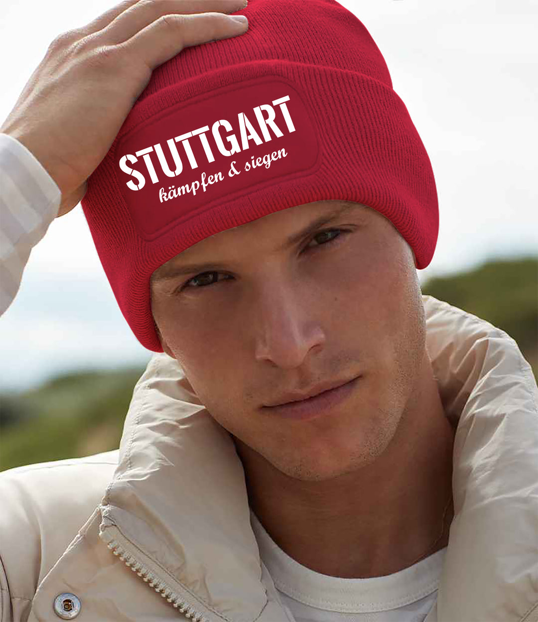Stuttgart Kämpfen & Siegen Mütze | Fußball Wintermütze | Patch Beanie M3