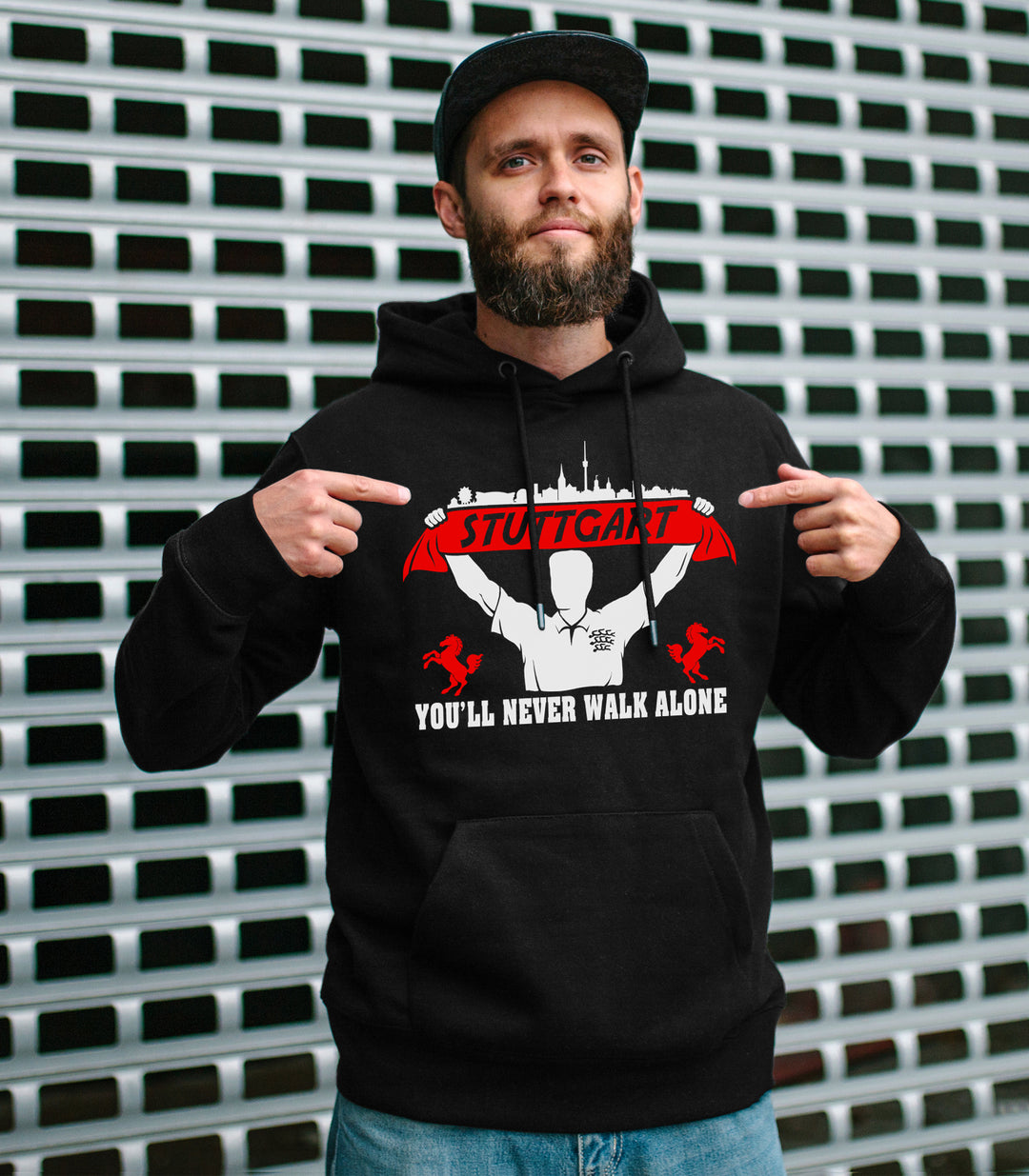 Stuttgart Support Kapuzenpullover | Skyline Fussball Schwaben Fanartikel
