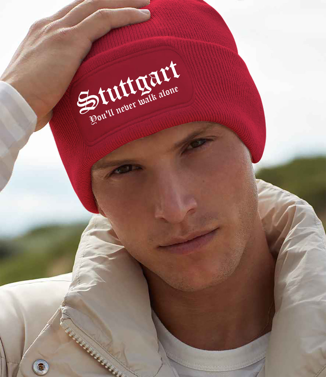 Stuttgart Never Walk Alone Mütze | Schwaben Wintermütze | Patch Beanie