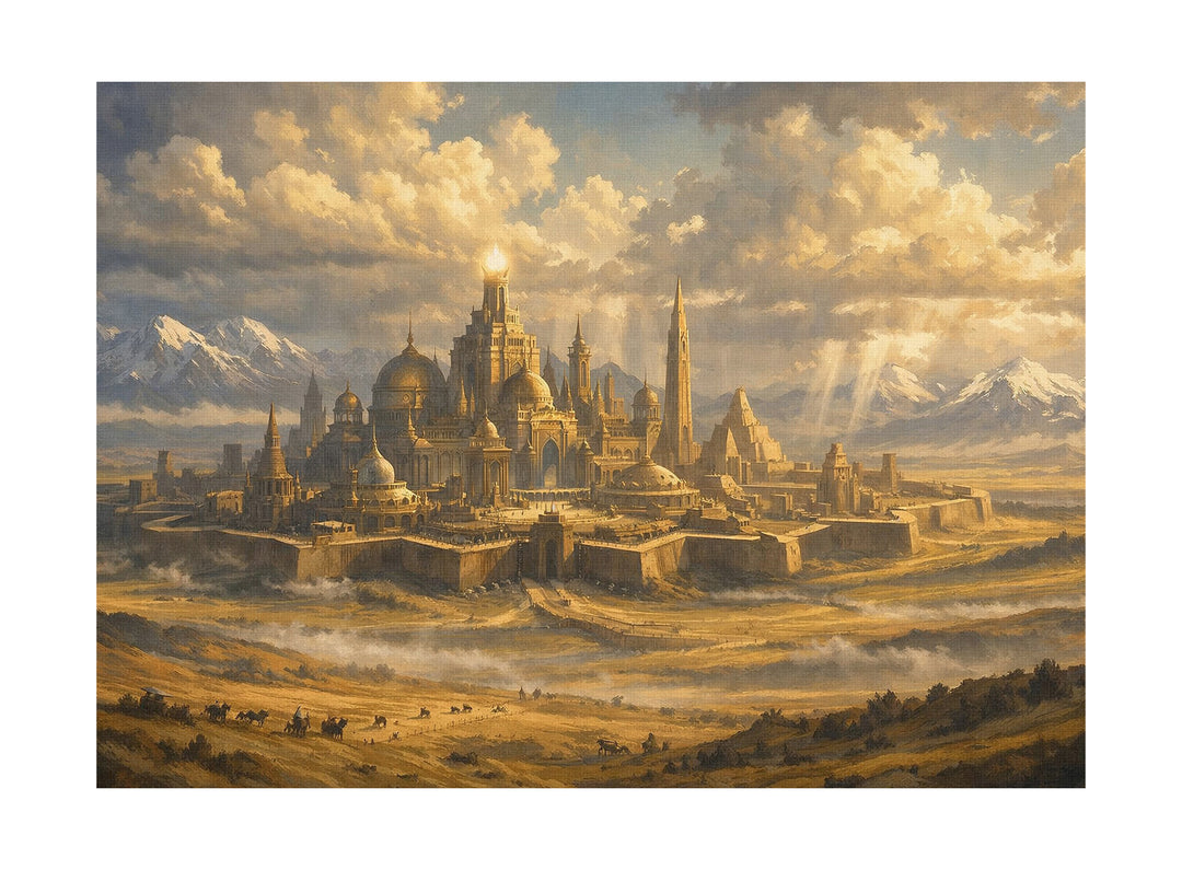 Tartaria Leinwand | Mystische Stadt Bild Antike Imperium Landschaft Deko