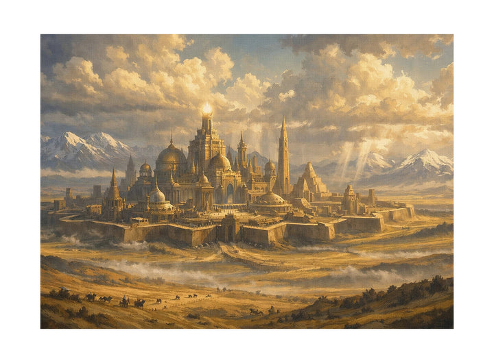 Tartaria Leinwand | Mystische Stadt Bild Antike Imperium Landschaft Deko