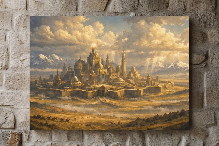Tartaria Leinwand | Mystische Stadt Bild Antike Imperium Landschaft Deko