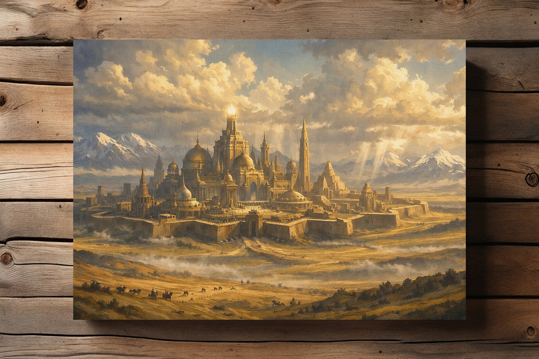 Tartaria Leinwand | Mystische Stadt Bild Antike Imperium Landschaft Deko