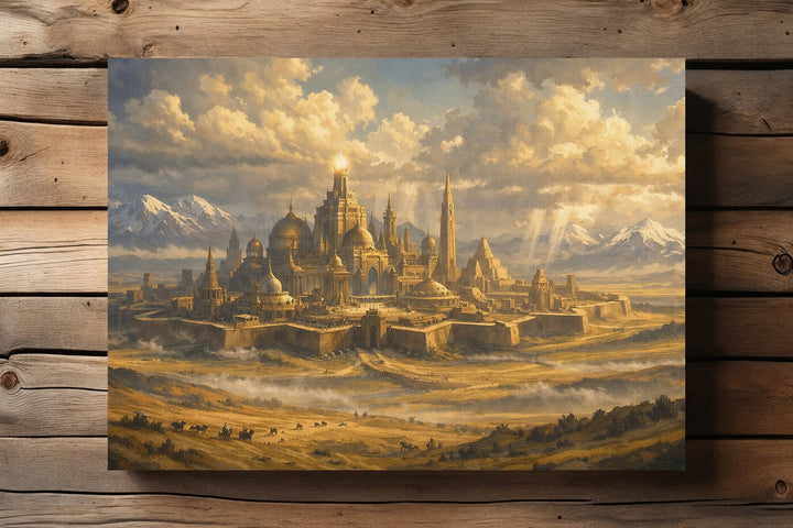 Tartaria Leinwand | Mystische Stadt Bild Antike Imperium Landschaft Deko