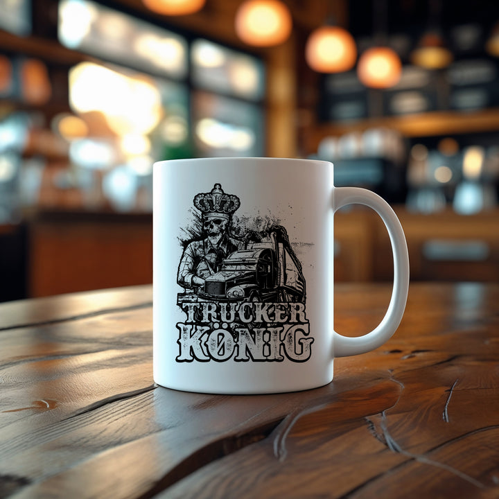 Trucker König Tasse | Kaffeebecher LKW Fernfahrer Kaffeetasse Berufskraftfahrer Brummi