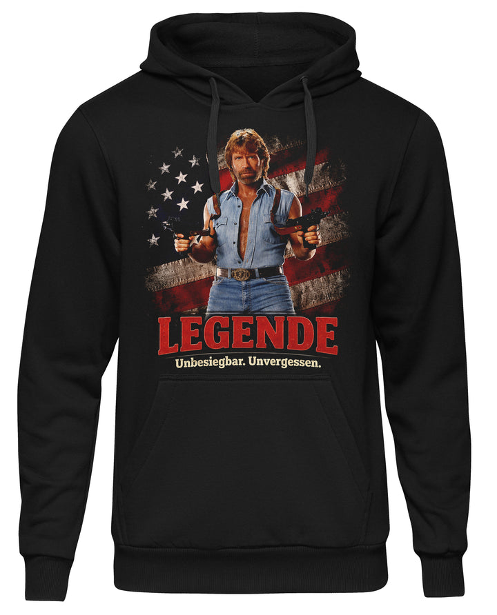 Legende Chuck Kapuzenpullover | 80er Actionheld Retro Hoodie Chuck Norris | M2