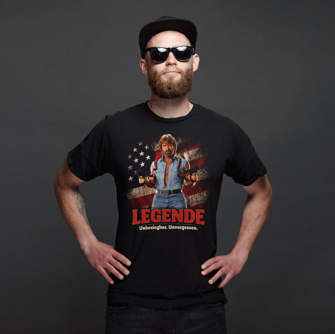 Legende Chuck T-Shirt | 80er Actionheld Chuck Norris Retro RIP | M2