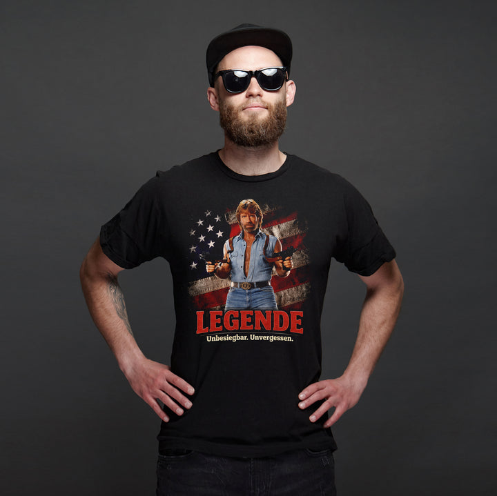 Legende Chuck T-Shirt | 80er Actionheld Chuck Norris Retro RIP | M2