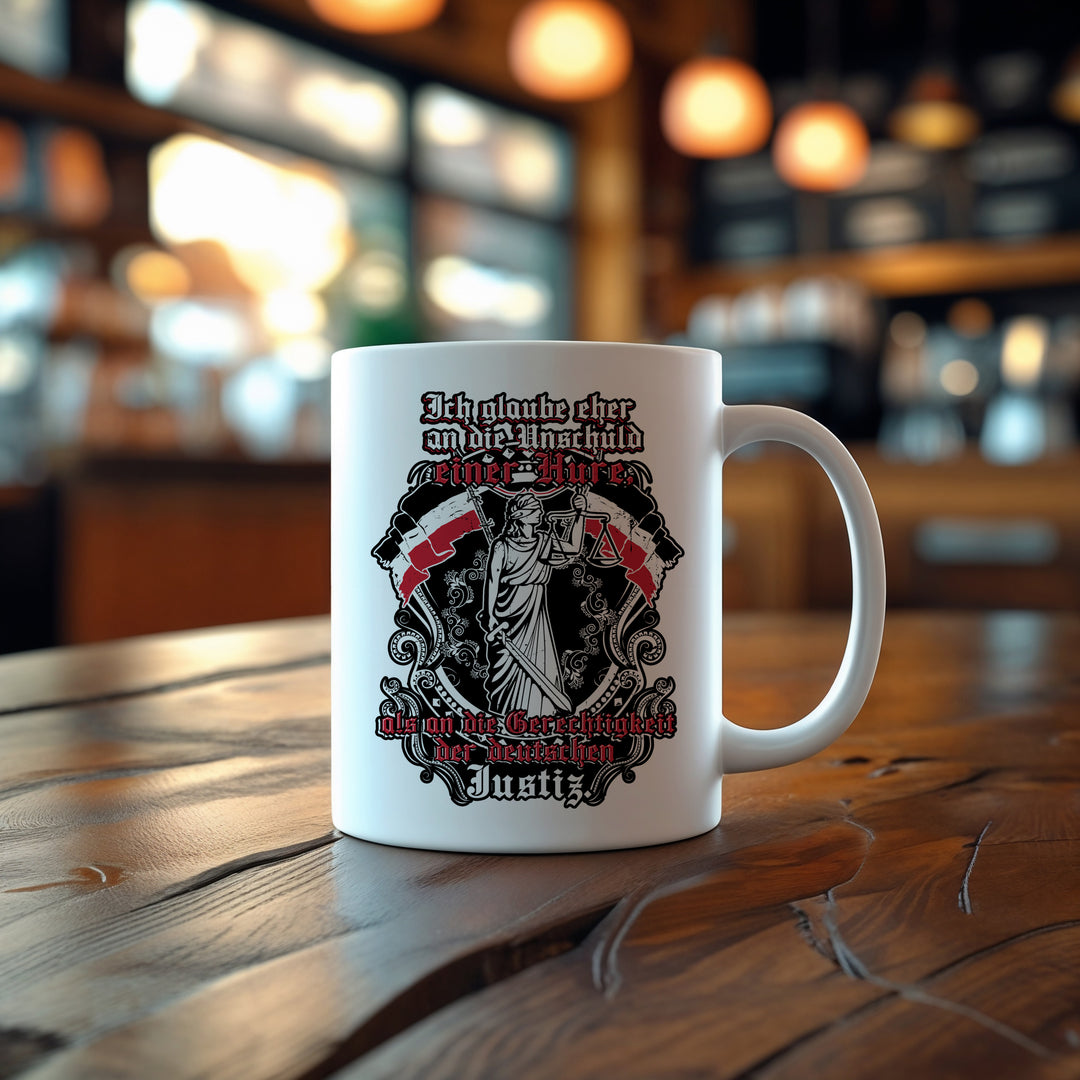Unschuld Gerechtigkeit Tasse | Schwarz Weiß Rot Kaffeetasse Kaiserreich Preußen Kaffeebecher | M2