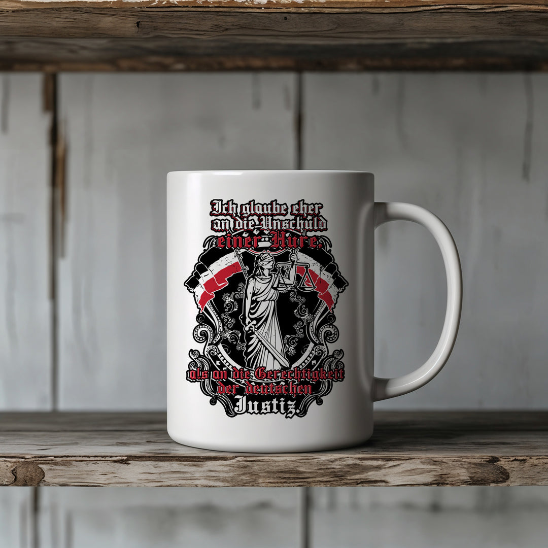 Unschuld Gerechtigkeit Tasse | Schwarz Weiß Rot Kaffeetasse Kaiserreich Preußen Kaffeebecher | M2