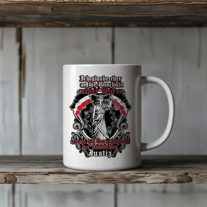 Unschuld Gerechtigkeit Tasse | Schwarz Weiß Rot Kaffeetasse Kaiserreich Preußen Kaffeebecher | M2