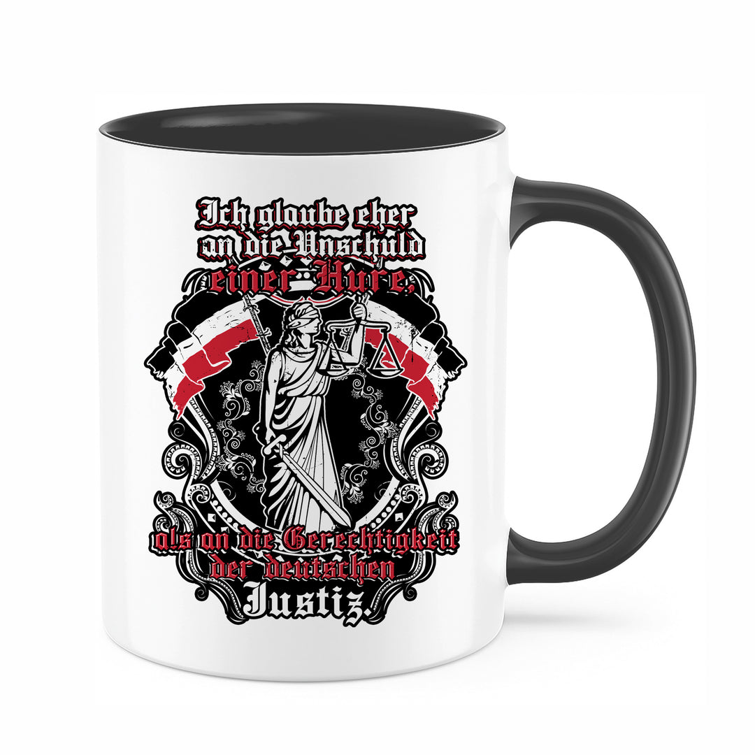 Unschuld Gerechtigkeit Tasse | Schwarz Weiß Rot Kaffeetasse Kaiserreich Preußen Kaffeebecher | M2
