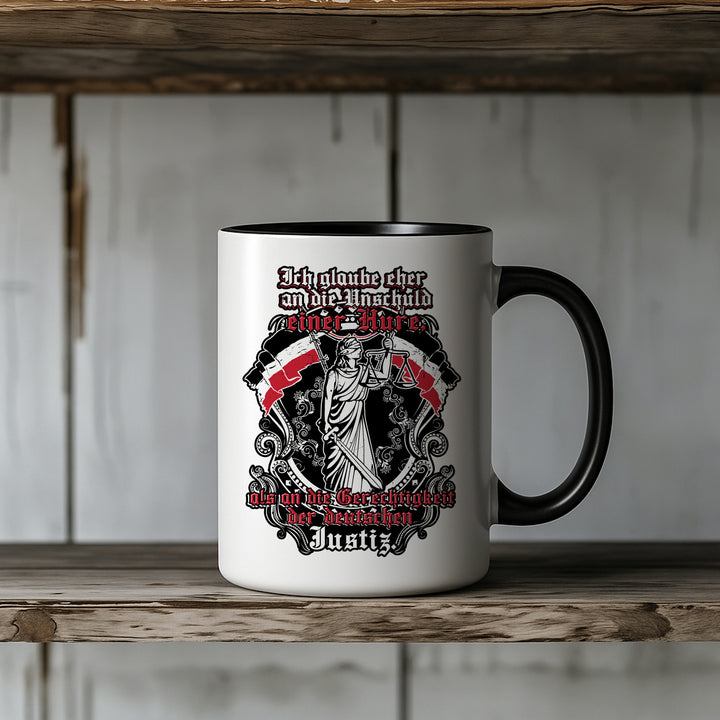 Unschuld Gerechtigkeit Tasse | Schwarz Weiß Rot Kaffeetasse Kaiserreich Preußen Kaffeebecher | M2