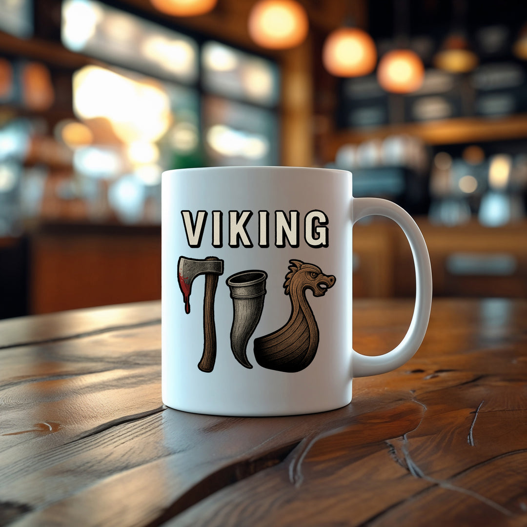 Viking Tasse | Wikinger Kaffeebecher  Drachenboot Kaffeetasse Germanen Nordmänner | M1