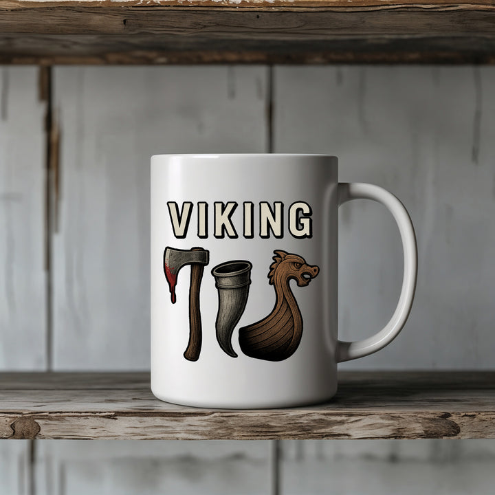 Viking Tasse | Wikinger Kaffeebecher  Drachenboot Kaffeetasse Germanen Nordmänner | M1