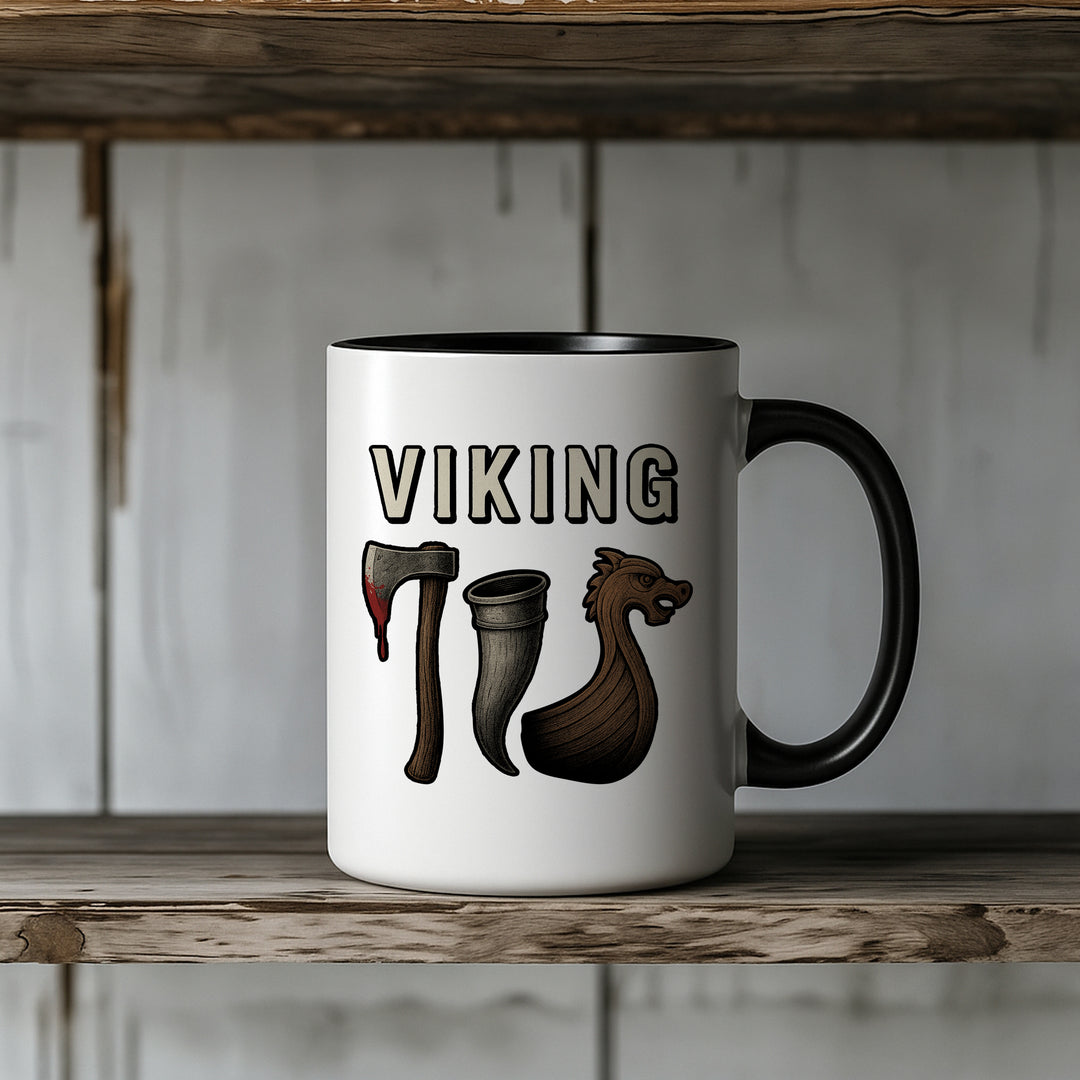 Viking Tasse | Wikinger Kaffeebecher  Drachenboot Kaffeetasse Germanen Nordmänner | M1