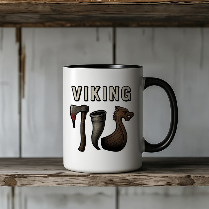 Viking Tasse | Wikinger Kaffeebecher  Drachenboot Kaffeetasse Germanen Nordmänner | M1