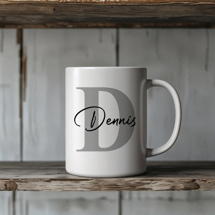 Personalisierte Tasse mit Name & Initiale | Kaffeetasse Geschenk Geburtstag Weihnachten Valentinstag Kollegen Familie
