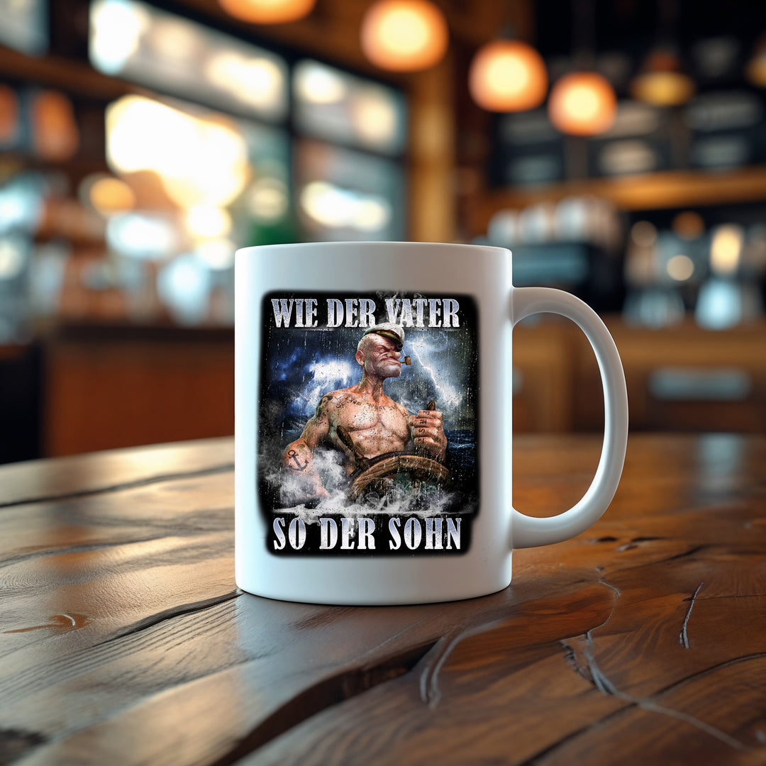 Wie der Vater so der Sohn Tasse | Kaffeetasse Papa Opa Vatertag Vater Sohn Kaffeebecher | M2