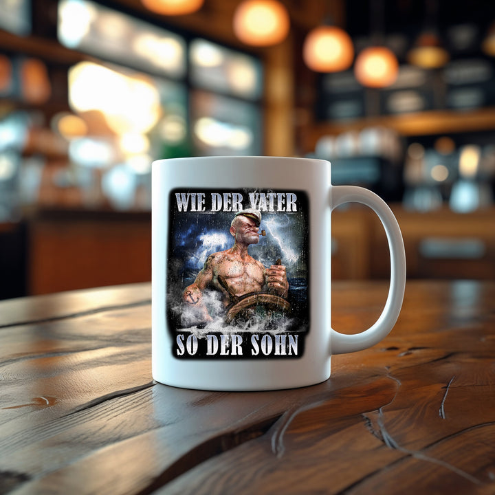 Wie der Vater so der Sohn Tasse | Kaffeetasse Papa Opa Vatertag Vater Sohn Kaffeebecher | M2