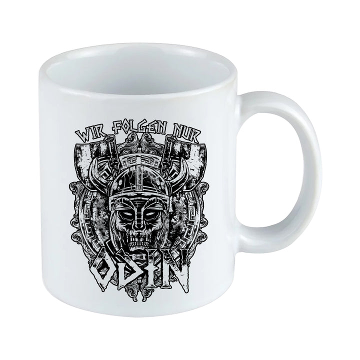 Wir folgen nur Odin Tasse | Wikinger Kaffeebecher Viking Drachenboot Kaffeetasse Germanen Nordmänner | M1