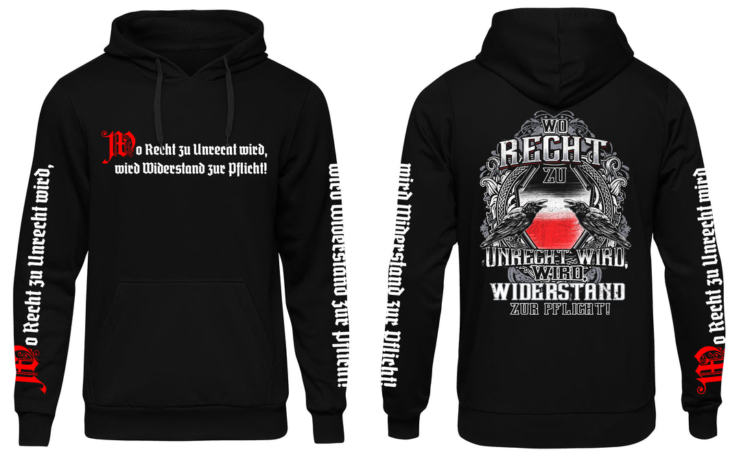 Wo Recht zu Unrecht Wird Kapuzenpullover | Revolution Widerstand Patrioten | M3