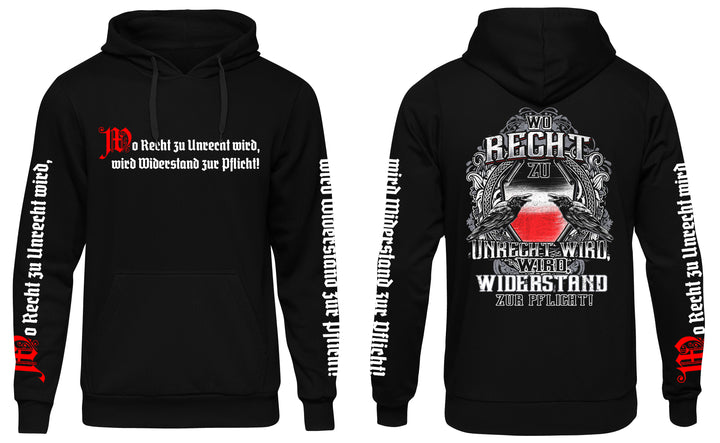 Wo Recht zu Unrecht Wird Kapuzenpullover | Revolution Widerstand Patrioten | M3