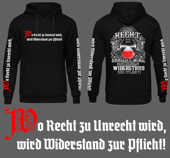 Wo Recht zu Unrecht Wird Kapuzenpullover | Revolution Widerstand Patrioten | M3