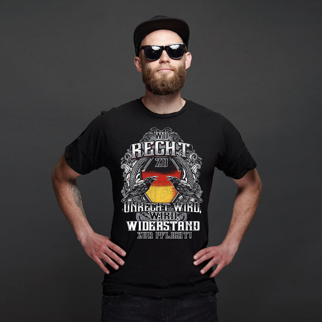 Wo Recht zu Unrecht wird T-Shirt | Widerstand Pflicht Deutschland Shirt | M4